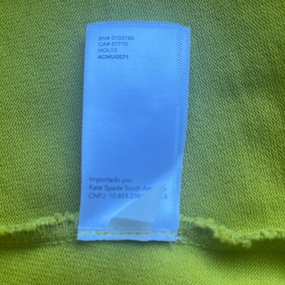 Kate Spade Saturday Slip Neck Lime Green Yellow Cotton Casual Tee T-shirt Top - Picture 11 of 12